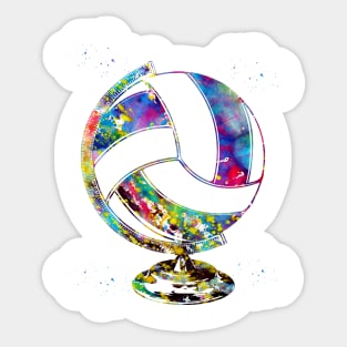 Volleyball Globe Sticker